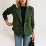 Marta - Elegantne Mantel Koos Kootud Varrukatega