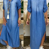 Ibiza - Maxi Denim Kleit