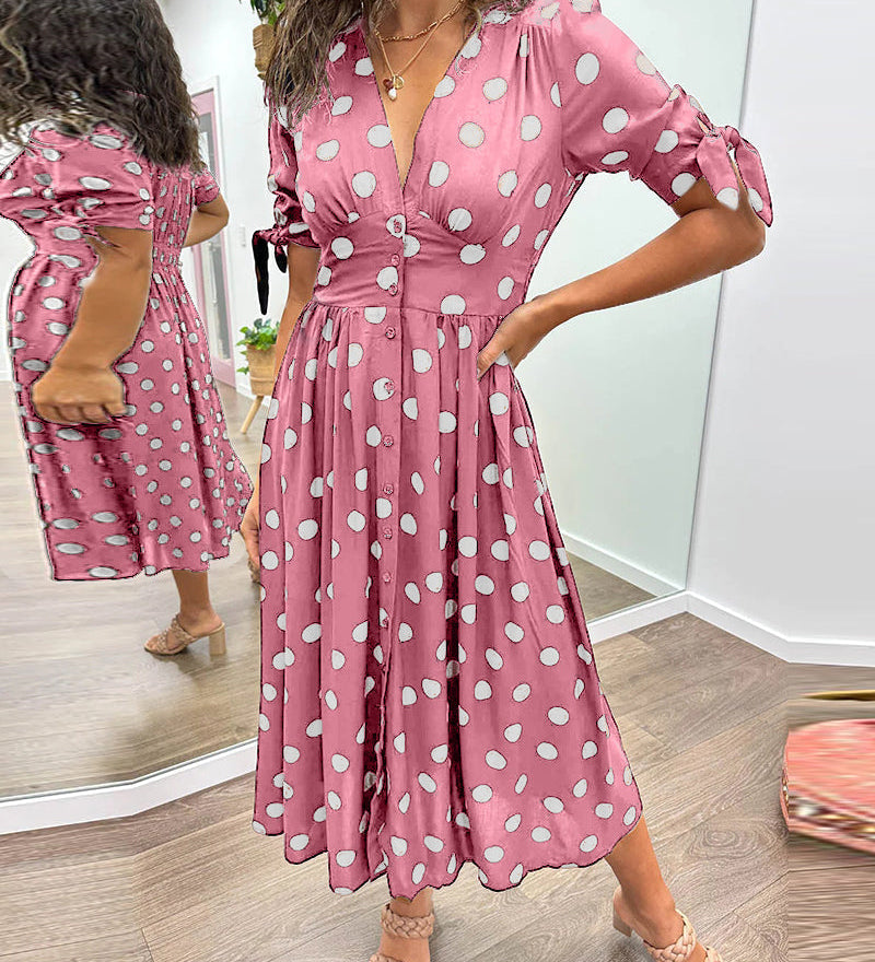 Mónica - Elegantne Täpiline Kleid