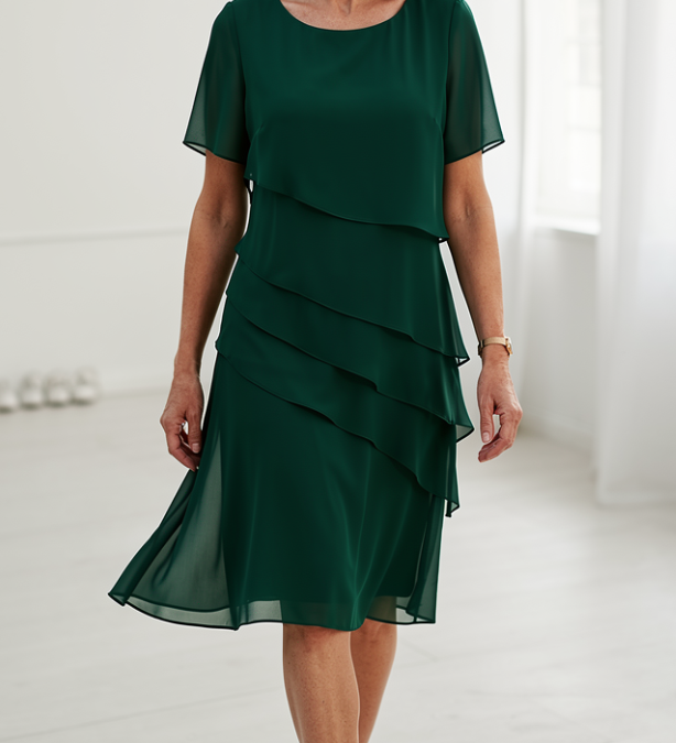 Lídia - Elegantne Mugavuse Ruffle Kleit