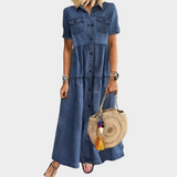 Pehme denimkleit koos nööpidega