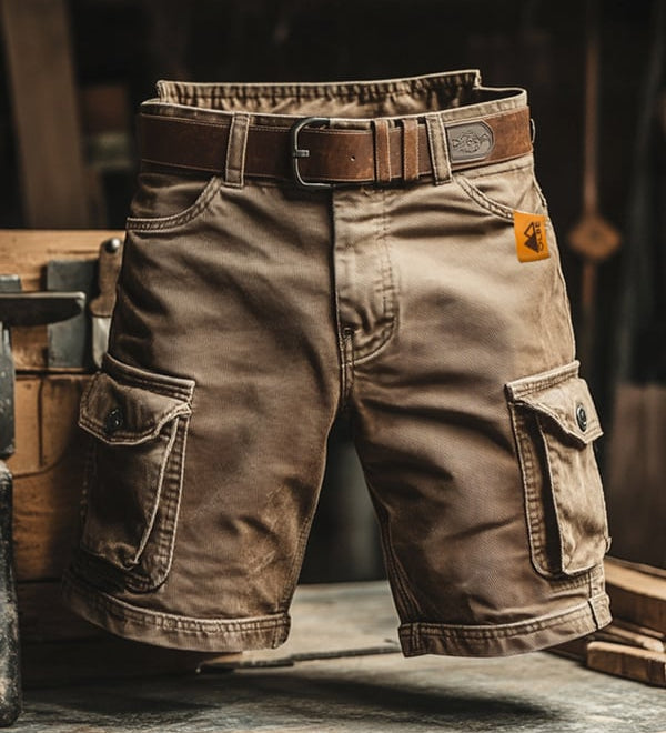 Sven | Lühike retro-stiilis cargo-püksid mitme taskuga