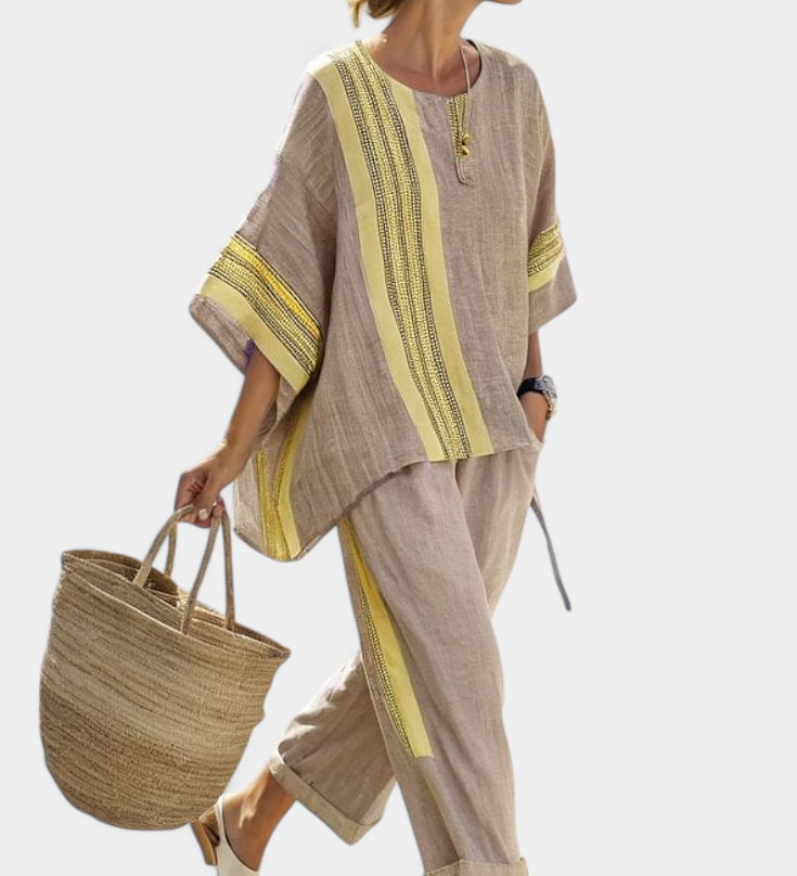 Lorena - Boho Linase ja Bambu Komplekt
