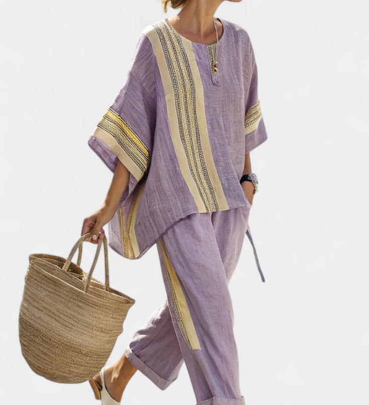 Lorena - Boho Linase ja Bambu Komplekt