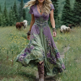 Serena - Lühike Maxi Kleit Lilledega