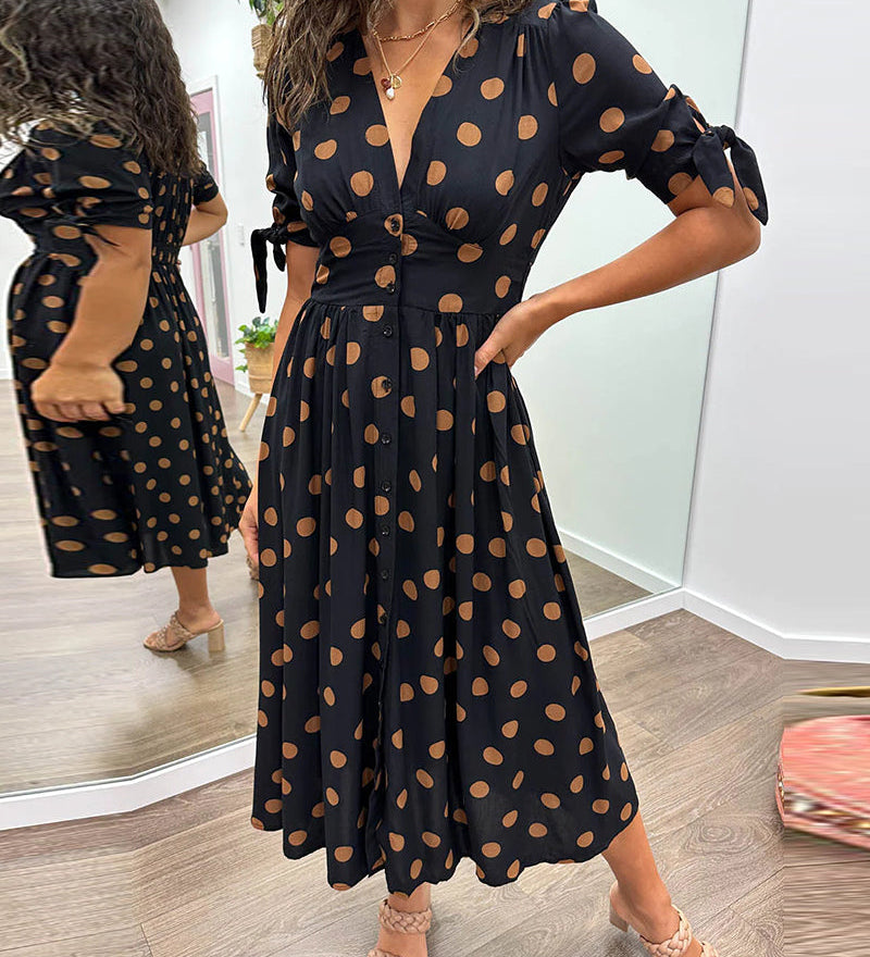 Mónica - Elegantne Täpiline Kleid